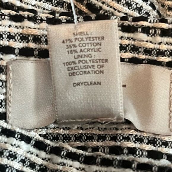 Loft Black/White Tweed Fringe Bottom Mini Skirt - Picture 6 of 9